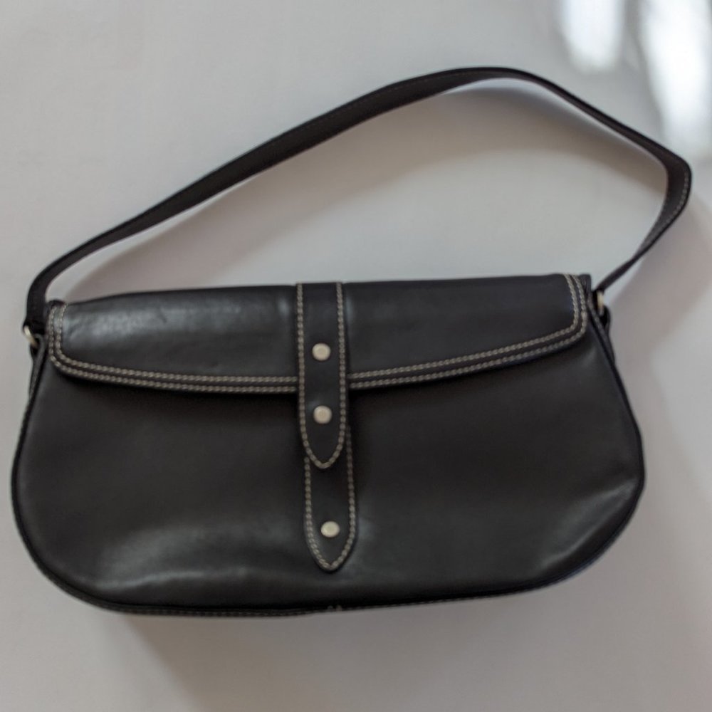 Kenneth Core New York Black Leather  Shoulder Bag